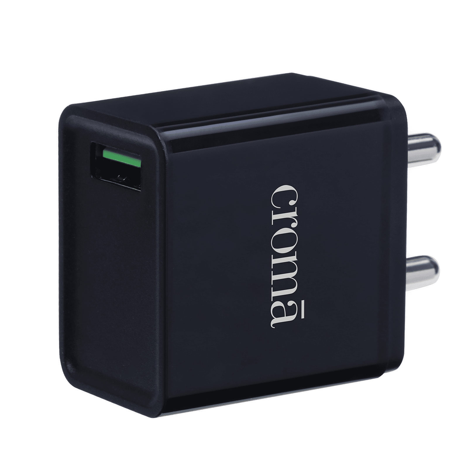 Croma 18W Type A Fast Charger (Adapter Only, Smart IC Technology, Black)