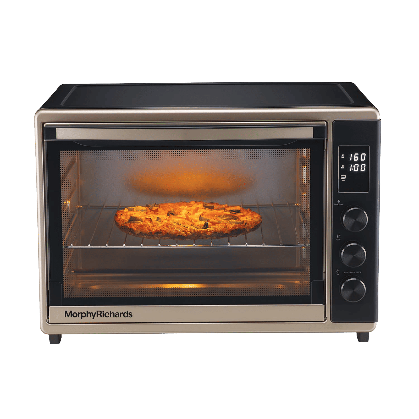 morphy richards 52RCD Digi 52L Oven Toaster Grill with 8 Preset Menus (510061, Champagne Gold and Black)
