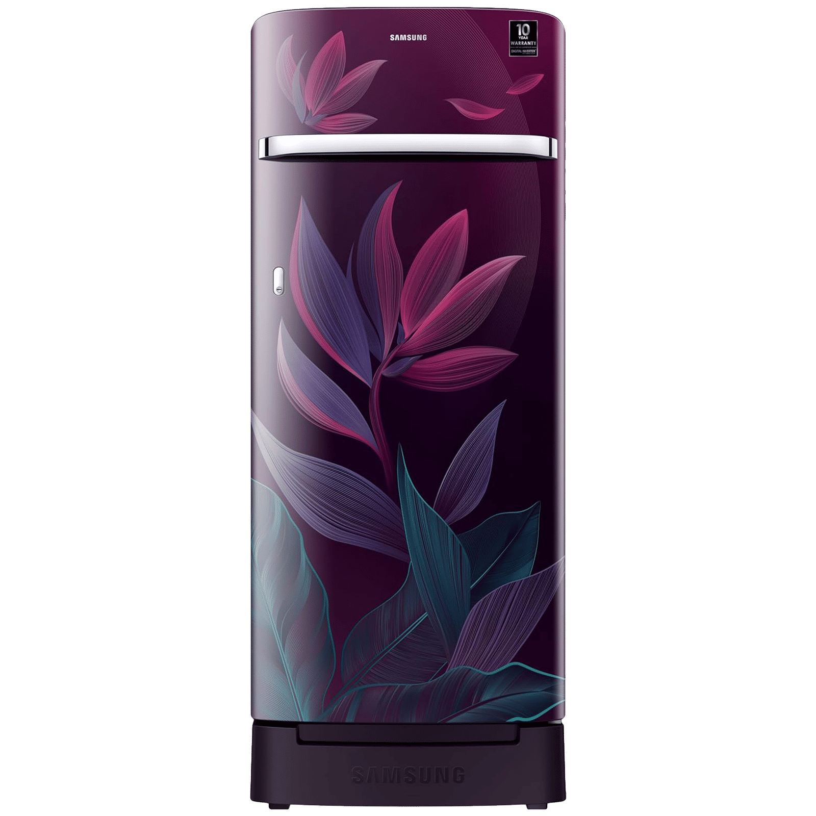 SAMSUNG Horizontal Curve 215 Litres 5 Star Direct Cool Single Door Refrigerator with Base Stand Drawer (RR23D2H259R/HL, Paradise Bloom Purple)