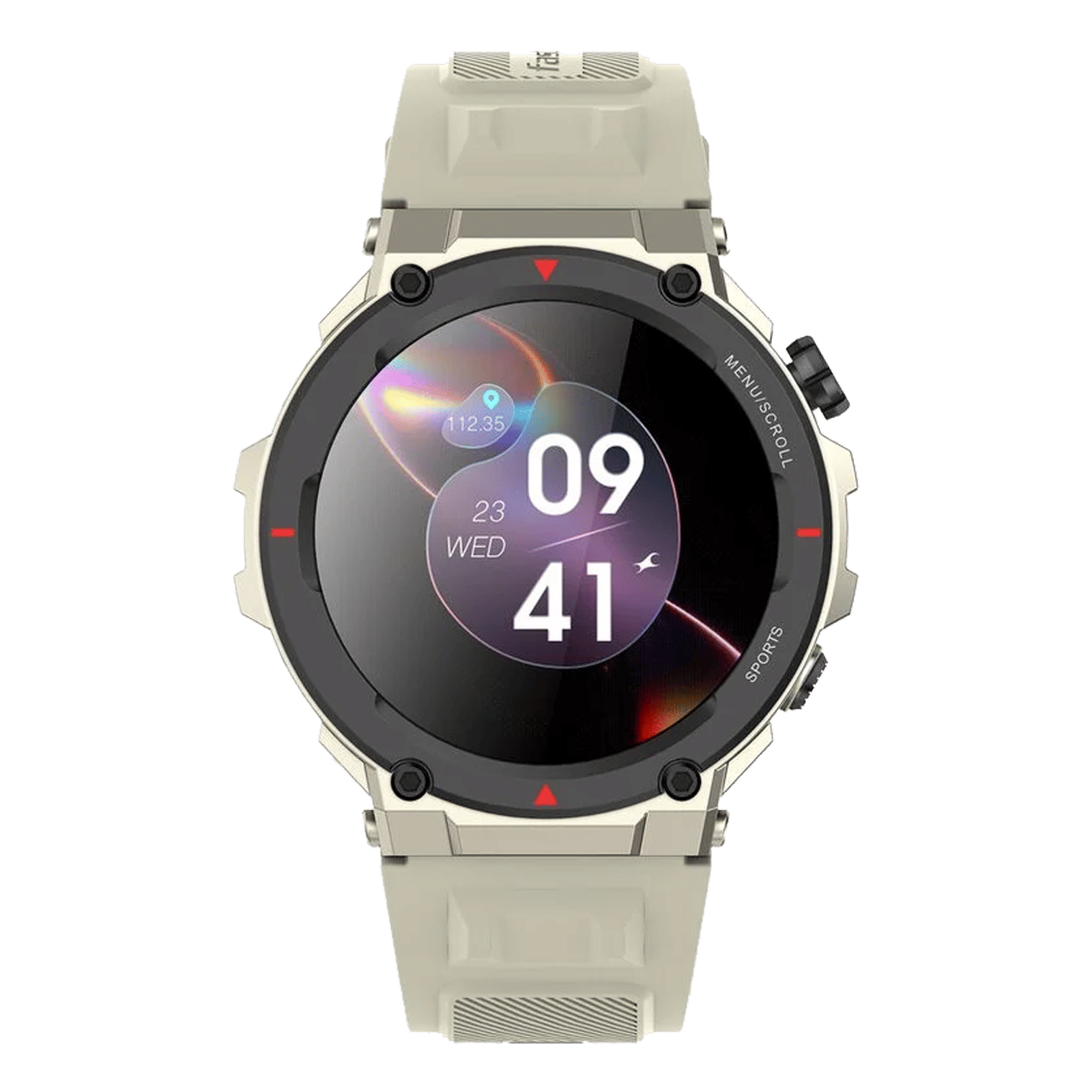 fastrack Xtreme Pro Smartwatch with Bluetooth Calling (36.3mm AMOLED Display, IP68 Water Resistant, Beige Strap)