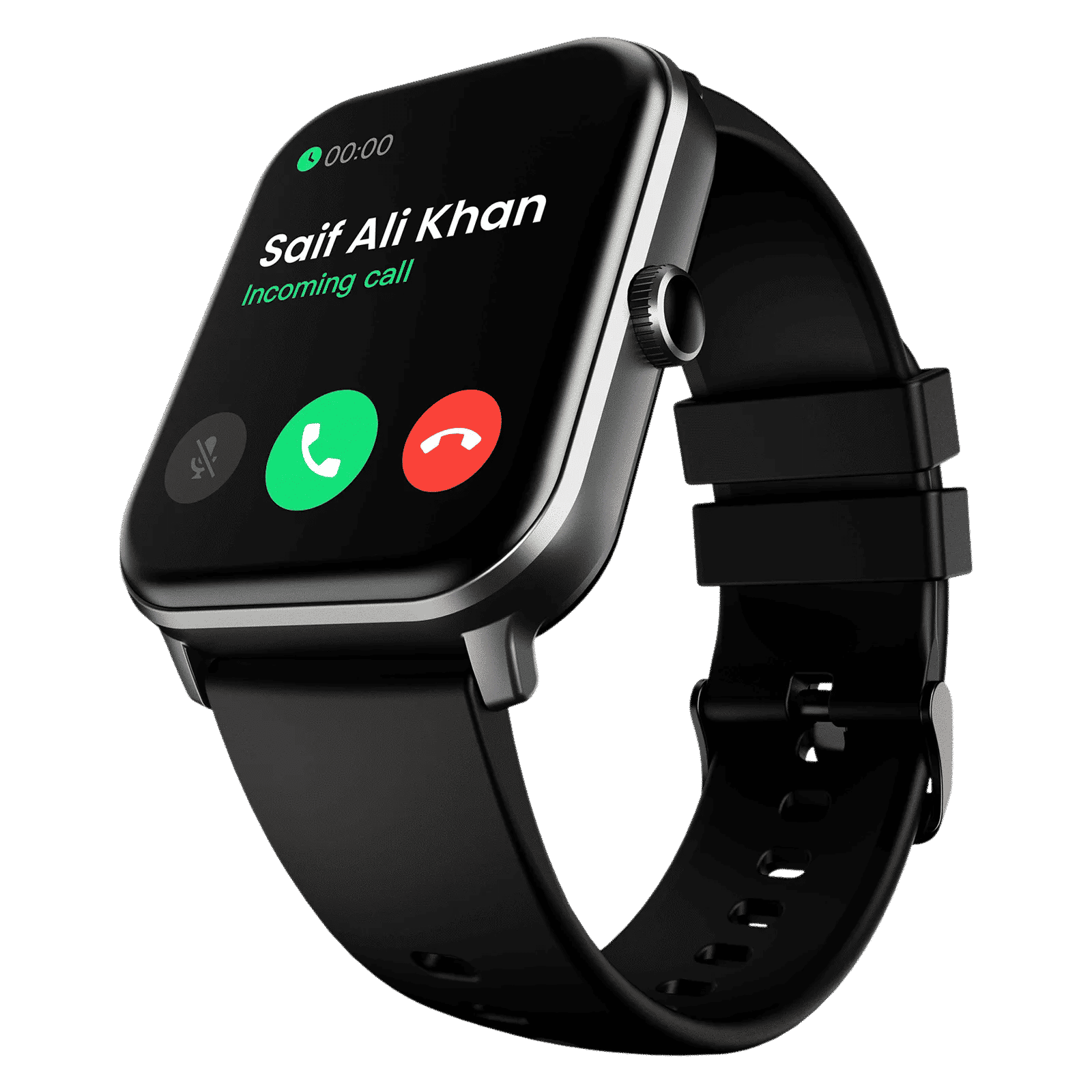 GOBOULT Drift + Bluetooth Calling Android OS Smartwatch (46.99mm HD Display, Heart Rate Sensor, Jet Black Strap)