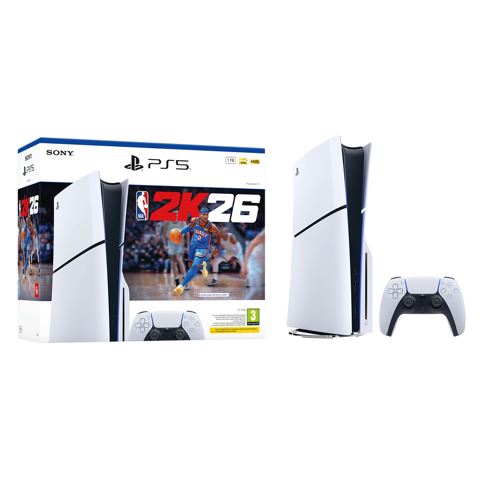 SONY PlayStation 5 1TB SSD Slim Gaming Console with NBA 2K26 (White)