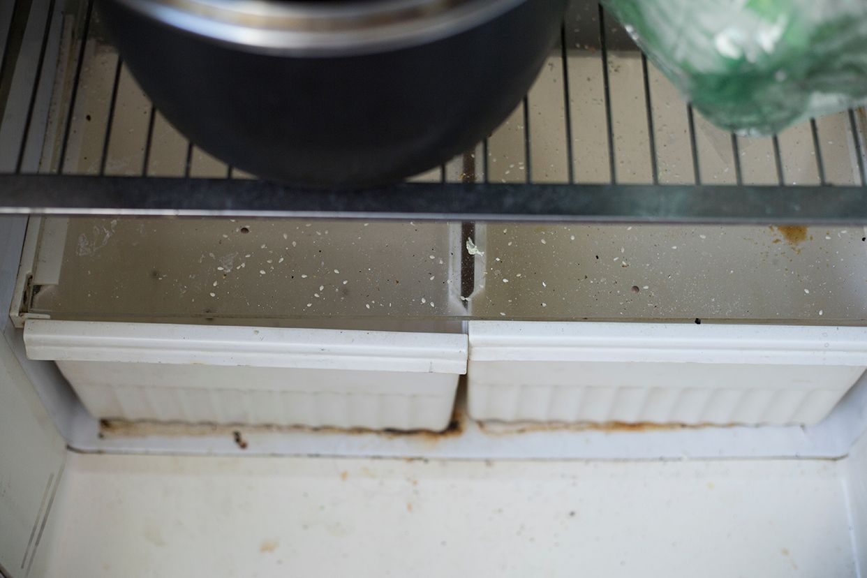 damaged refrigerator