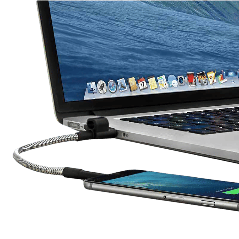 FUSE chicken Titan Type A to Lightning 0.8 Feet (0.25M) Cable (Tangle Free Design, Silver)