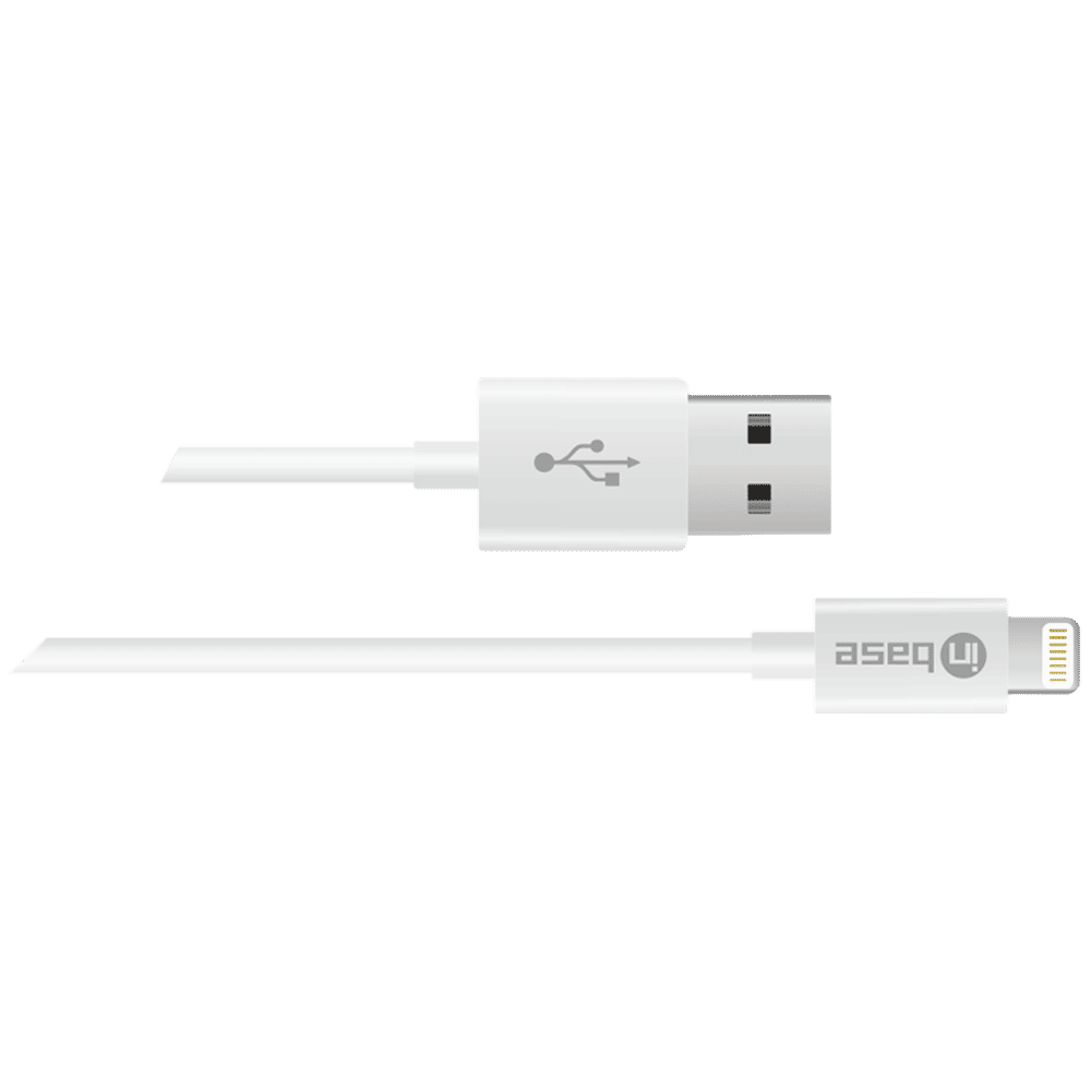 Inbase 1.2 Meter USB (Type-A) to Lightning Power/Charging USB Cable (For iPhones/iPads/iPods, White)