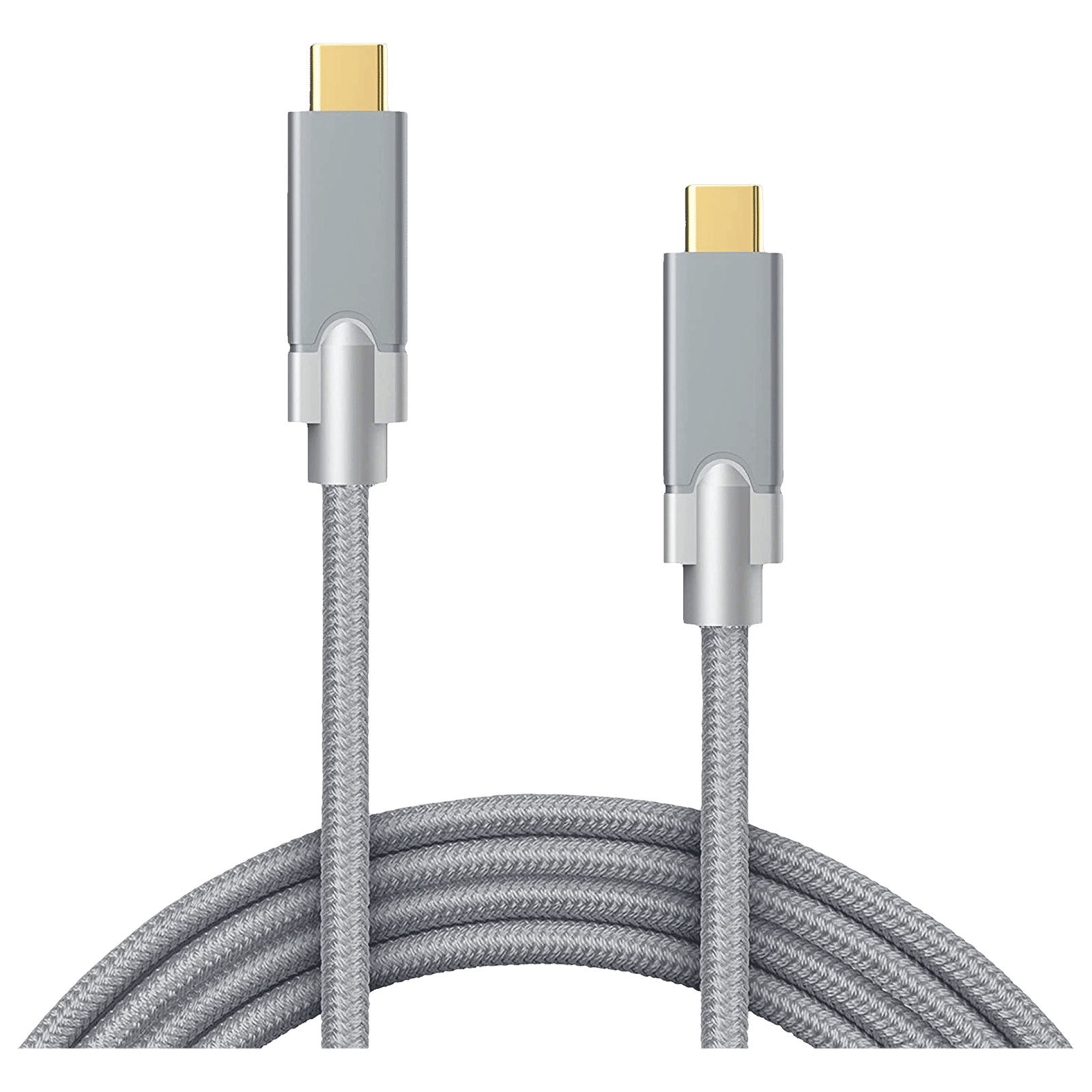 Bandridge U Series Type C to Type C 3.2 Feet (1M) Cable (Gold Plated Connector, Grey)