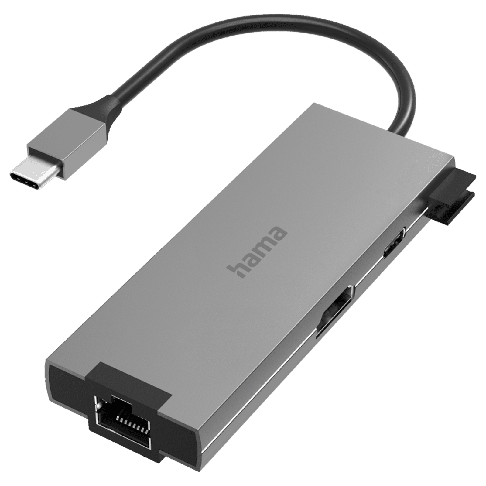 hama 5-in-1 USB Type C to USB Type C, RJ45, HDMI, Micro SD Multiport Hub (1 Gbps Data Transfer Rate, Anthracite)