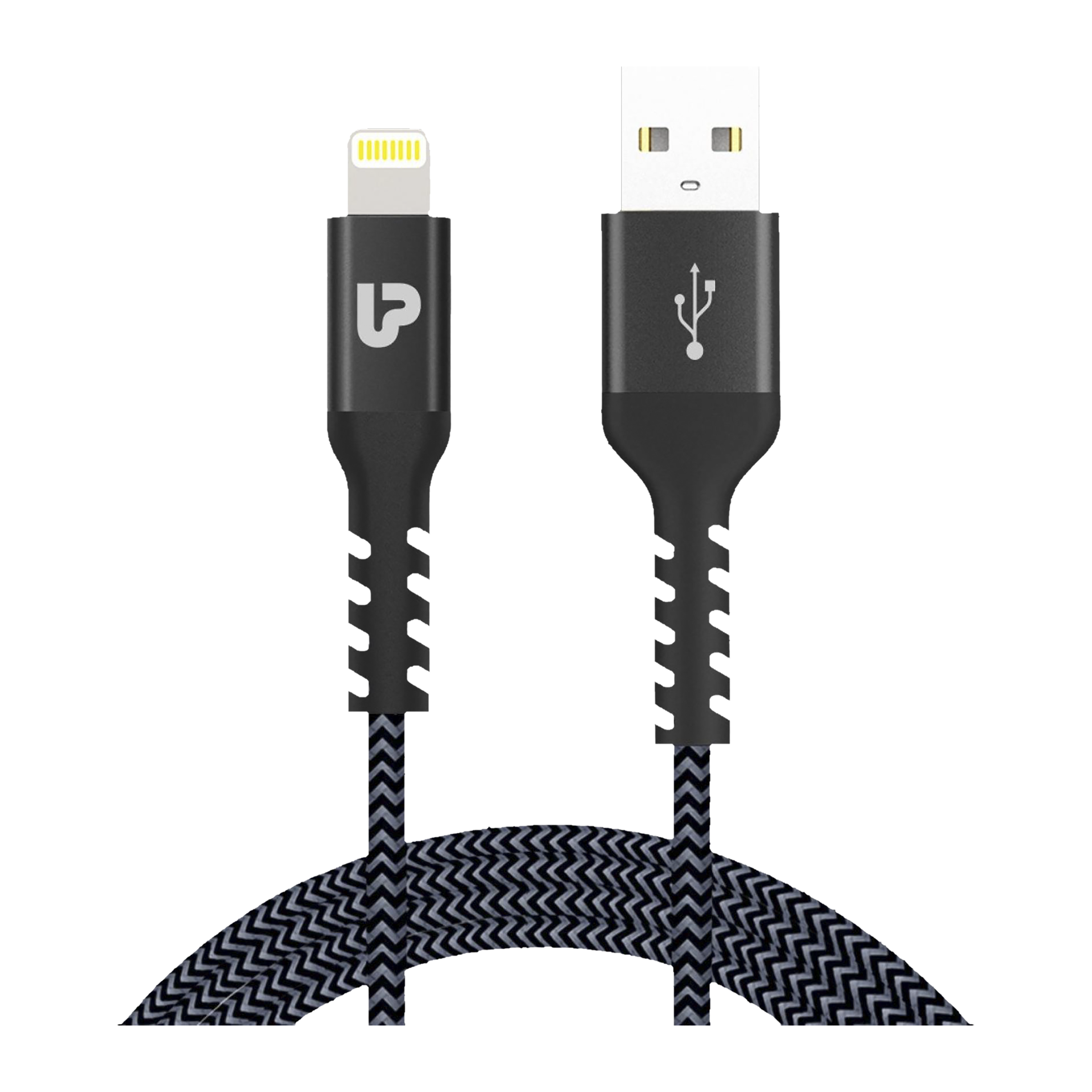 ultraprolink NyloKev+ Type A to Lightning Connector 6.6 Feet (2 M) Cable (Tangle-free Design, Grey)