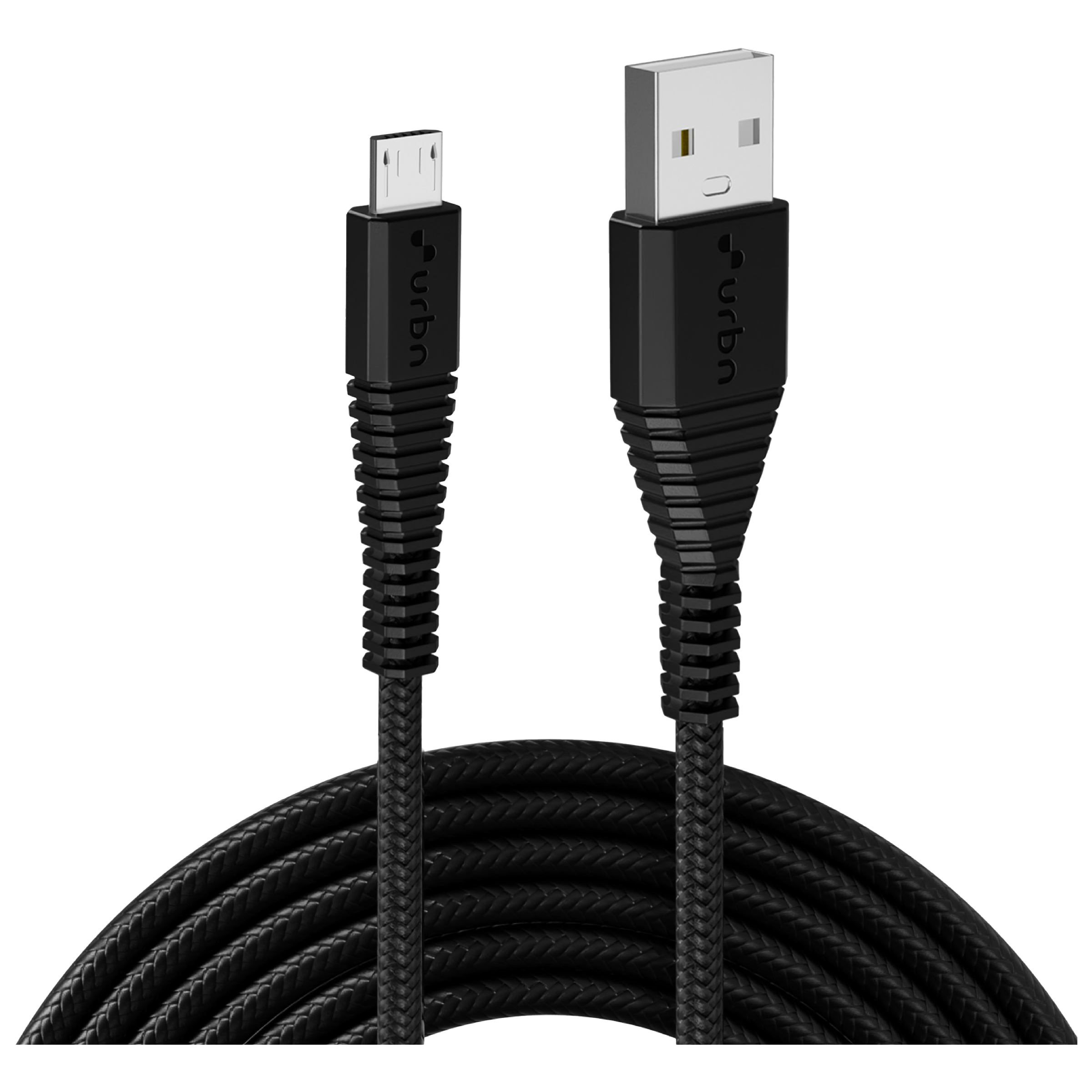 urbn Type A to Micro USB Type B 4.95 Feet (1.5 M) Cable (Tangle-free Design, Black)