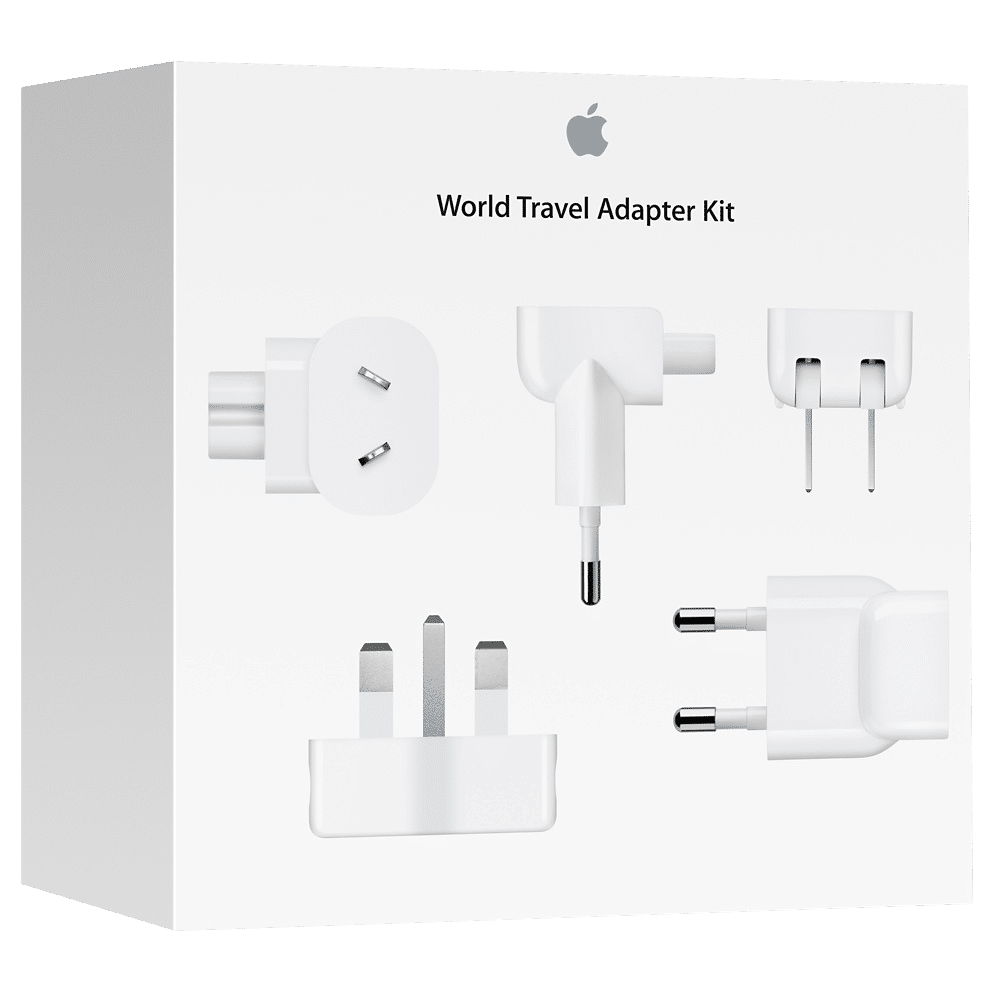 Apple Travel Adapter Kit (Set of Seven AC Plugs, MD837ZM/A, White)