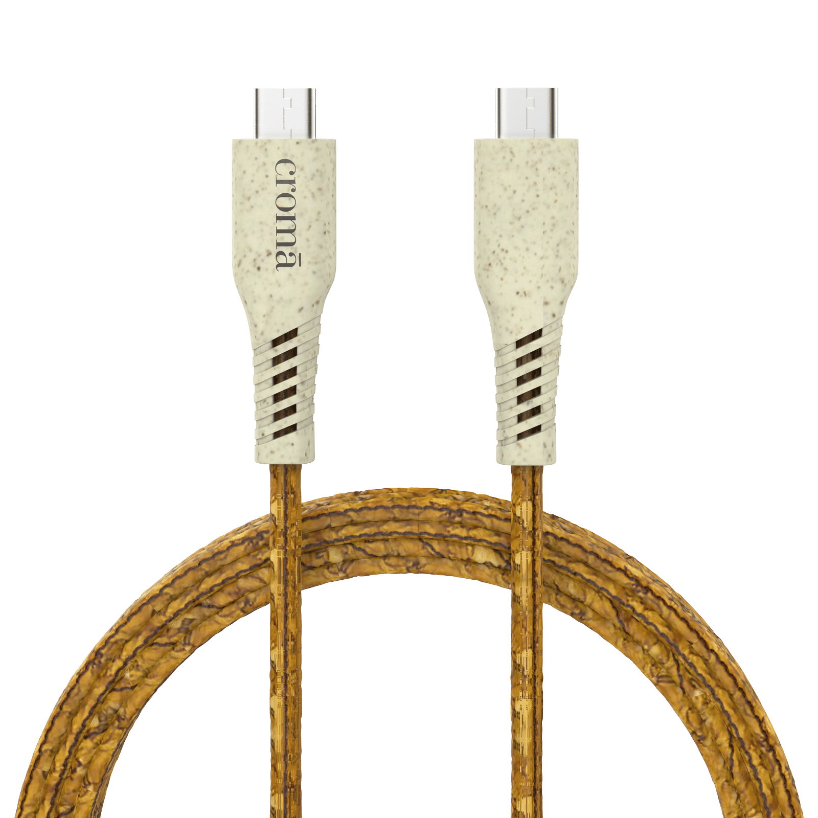 Croma Eco Type C to C 3.9 Feet (1.2M) Charging Cable (Biodegradable Material, Brown)