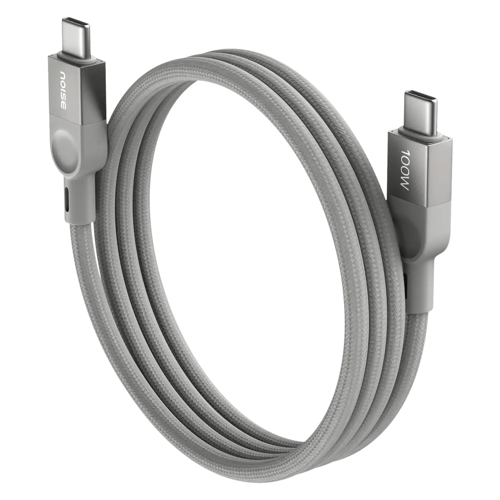 noise Power Type C to Type C 3.2 Feet (1M) Cable (Nylon Braided, Grey)