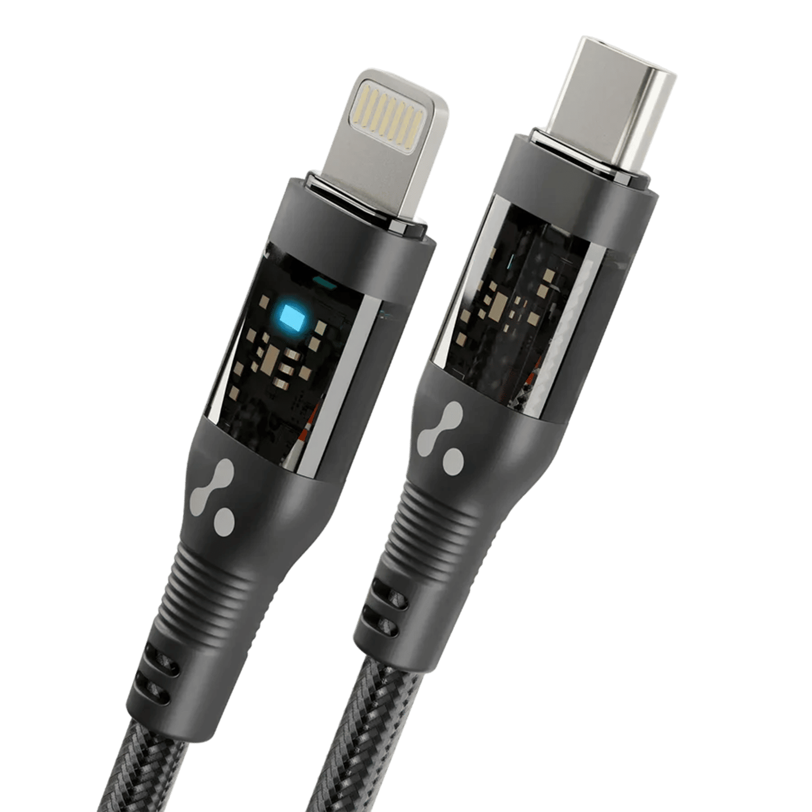 Ambrane ABTL-12T Type C to Lightning 3.9 Feet (1.2M) Cable (LED Indicator, Black)