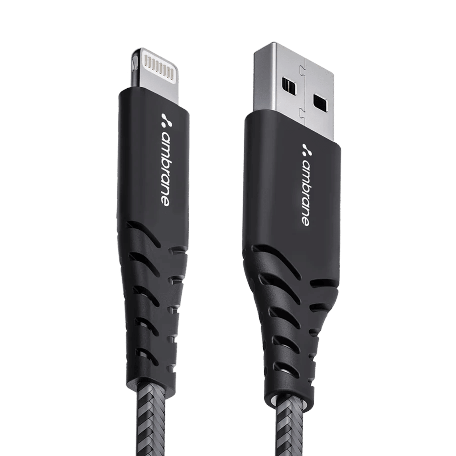 Ambrane RCL-15 USB A to Lightning 4.9 Feet (1.5M) Cable (Nylon Braided, Black)