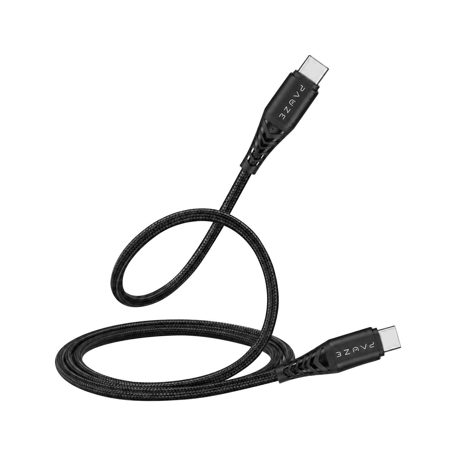 PAUZE LINK Type C to Type C 3.2 Feet (1M) Cable (65W Power Delivery, Carbon Black)
