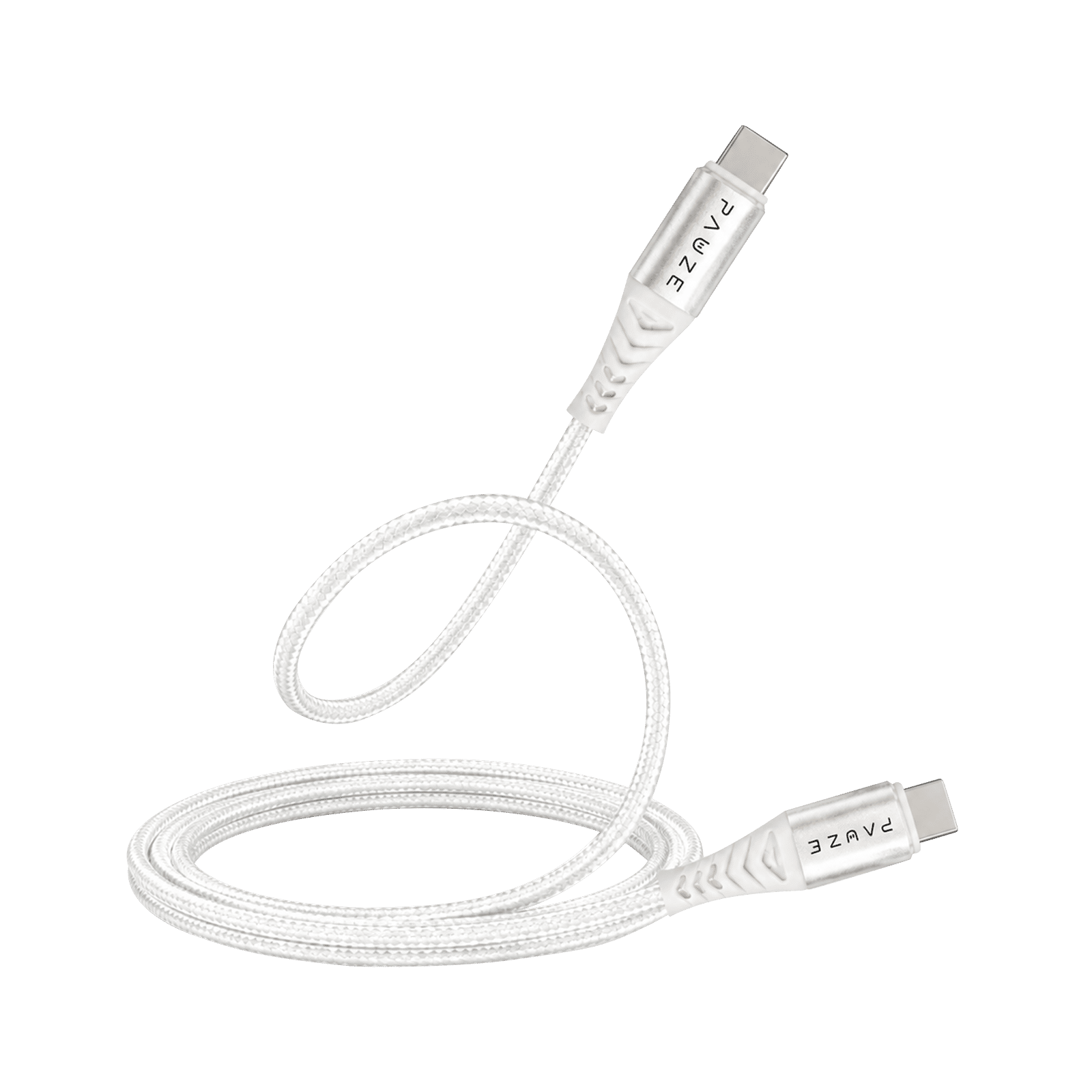 PAUZE LINK Type C to Type C 3.2 Feet (1M) Cable (65W Power Delivery, Arctic Black)