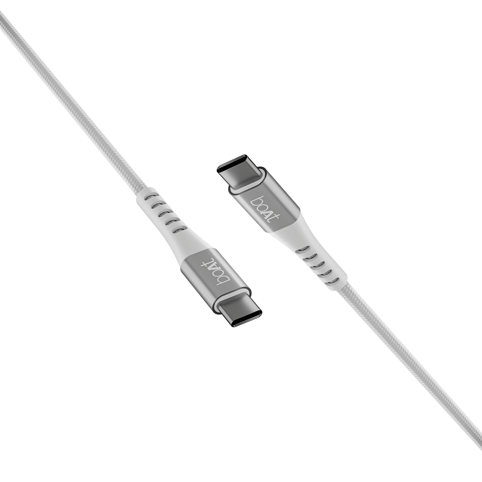 boAt C600 Type C to Type C 4.92 Feet (1.5 M) Cable (Nylon Braided, White)