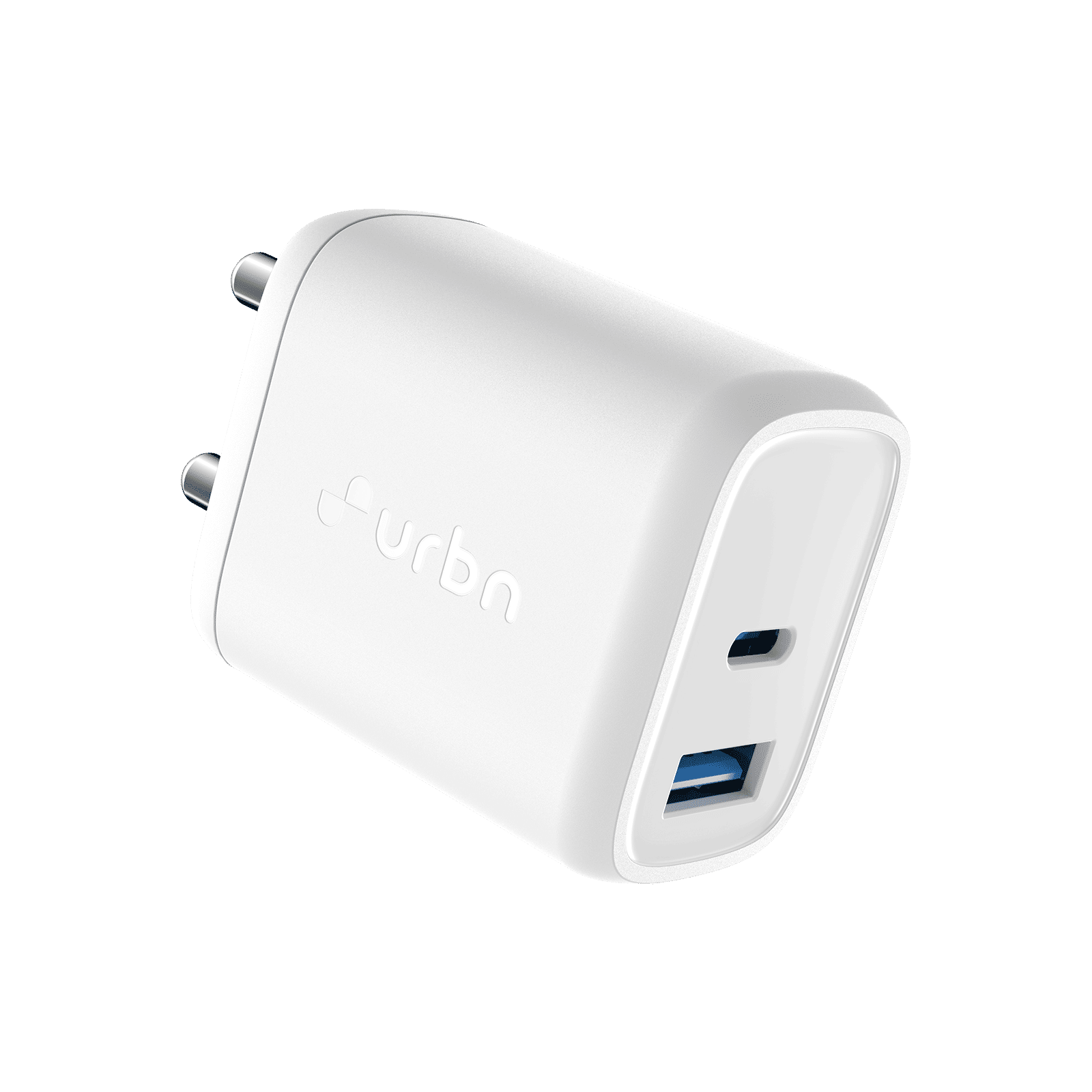 urbn UWA251_WH 25W Type A & Type C 2-Port, Fast Charger (Adapter Only, GaN Technology, White)