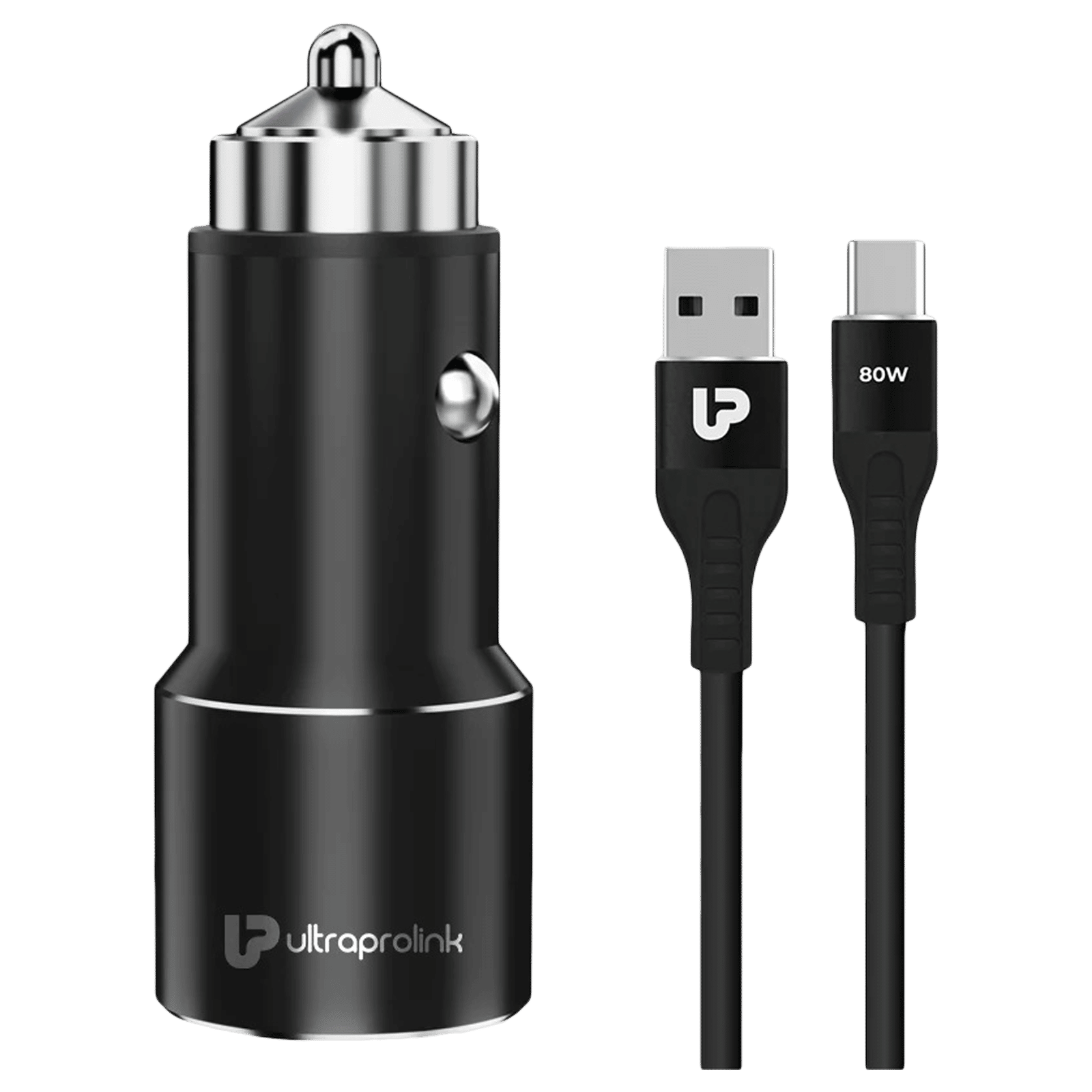 ultraprolink Mach 125 125 Watts 2 USB Ports Type C and Type A Car Charging Adapter with Cable (Multi Layer Protection, UM1160, Black)
