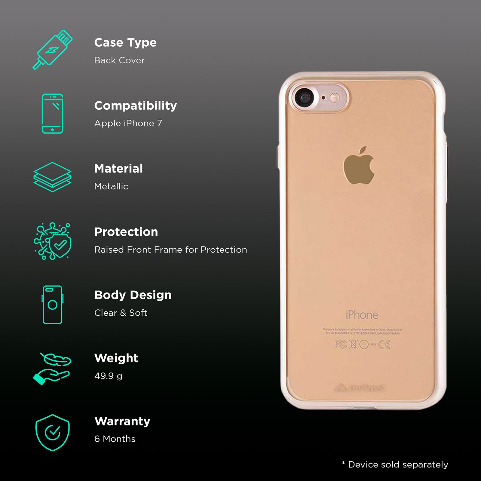 Square Edge Iphone Plus Back Body Stuffcool Edge Metallic Back