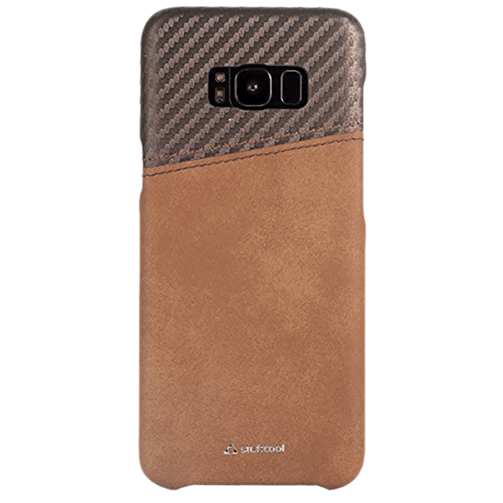 stuffcool Carafi PU Leather Back Cover for Samsung Galaxy S8 (Camera Protection, Brown)