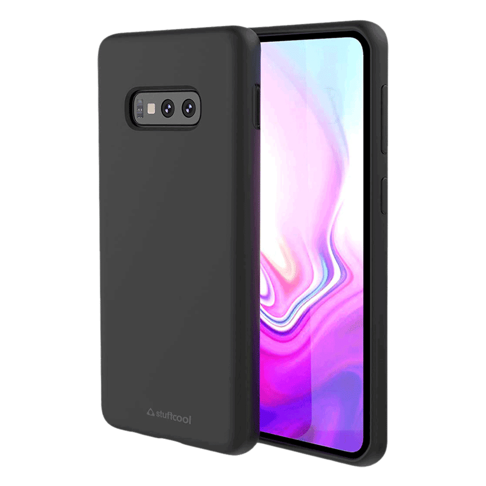 stuffcool Silo Soft Silicone Back Cover for Samsung Galaxy S10e (Camera Protection, Black)