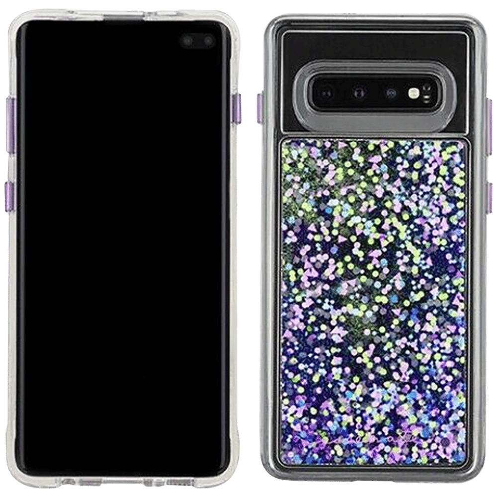Case-Mate Waterfall Glitter Polycarbonate Back Cover for Samsung Galaxy S10 (Drop Protection, Purple Glow)
