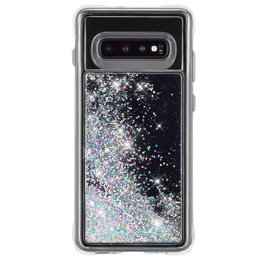 Case-Mate Waterfall Glitter Polycarbonate Back Cover for Samsung Galaxy S10 (Drop Protection, Iridescent Diamond)