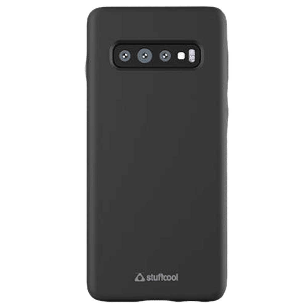 stuffcool Silo Soft Silicone Back Cover for Samsung Galaxy S10 Plus (Camera Protection, Black)