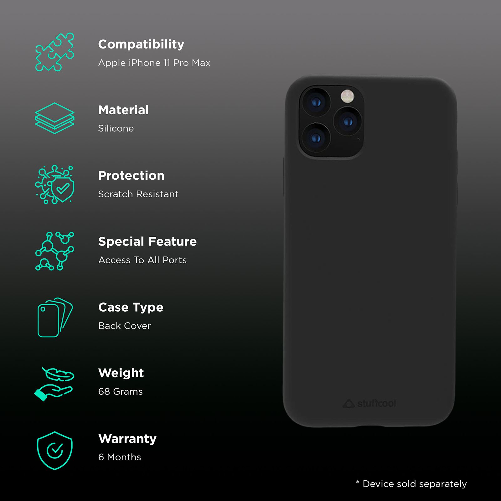 Buy stuffcool Silo Soft and Smooth Silicone Back Cover for Apple