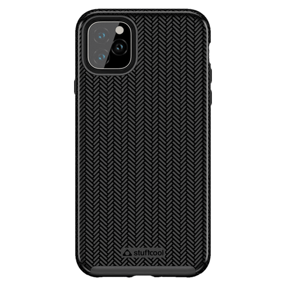 stuffcool Pine Hard Polycarbonate Back Cover for Apple iPhone 11 Pro Max (Camera Protection, Black)