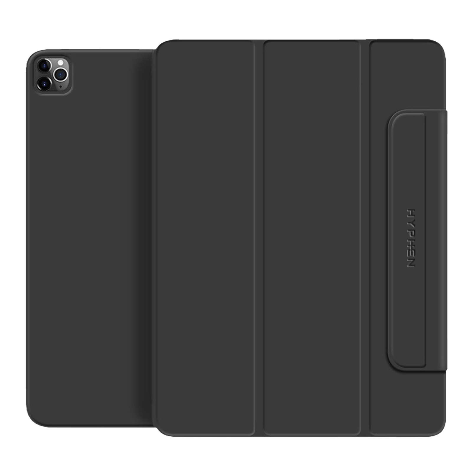 Hyphen VERSO Polyurethane Folio Case for Apple iPad Pro 12.9 Inch (3rd, 4th & 5th Gen) (Built-in Magnet, Black)
