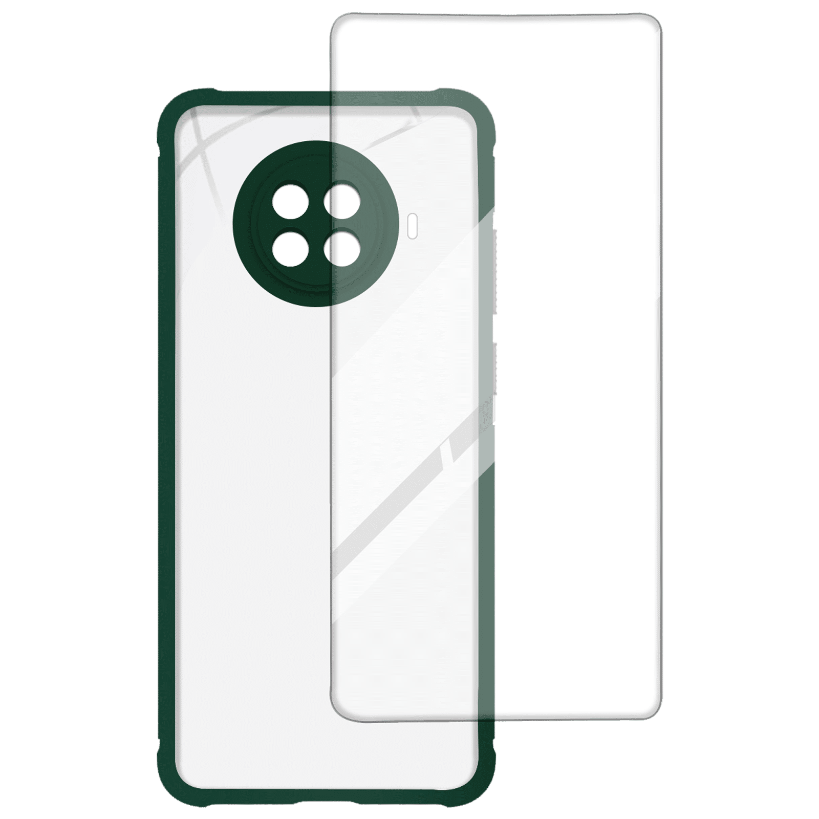 ARROW Hybrid Screen Protector & Polycarbonate Back Cover Combo for Xiaomi Mi 10i (Scratch Protection, Dark Green)