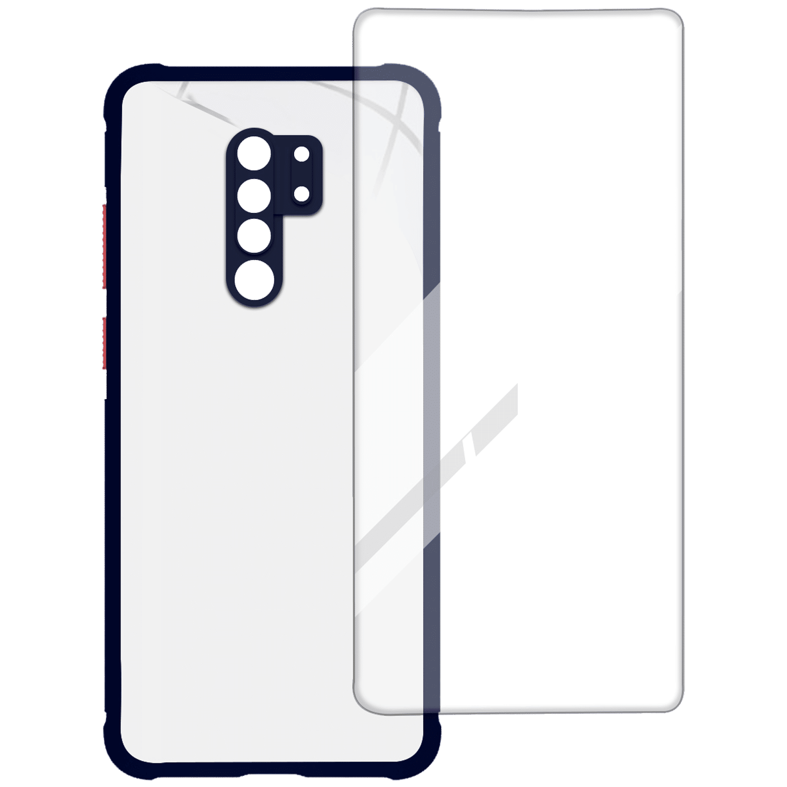 ARROW Hybrid Screen Protector & Polycarbonate Back Cover Combo for Xiaomi Redmi 9 Prime (Anti Scratch Design, Blue)