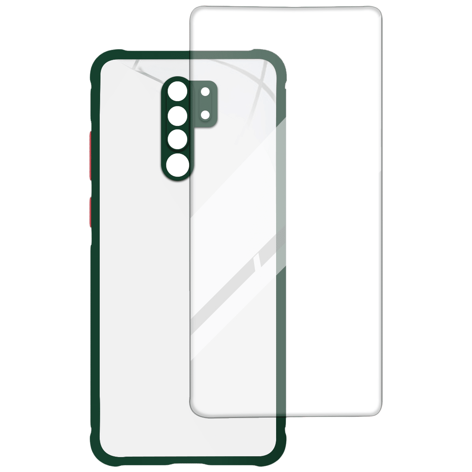 ARROW Hybrid Screen Protector & Polycarbonate Back Cover Combo for Xiaomi Redmi 9 Prime (Anti Scratch Design, Dark Green)