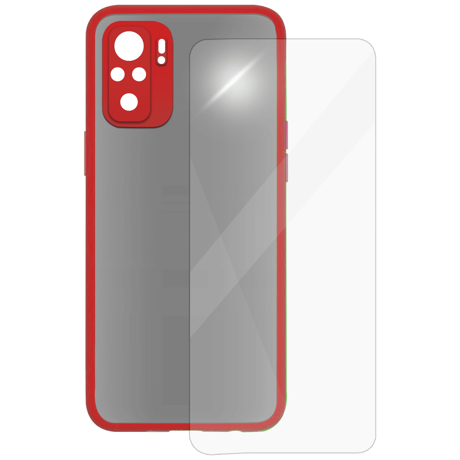 ARROW Camera Duplex Screen Protector & Polycarbonate Back Cover Combo for Xiaomi Mi Note 10 (Anti Scratch Design, Red)