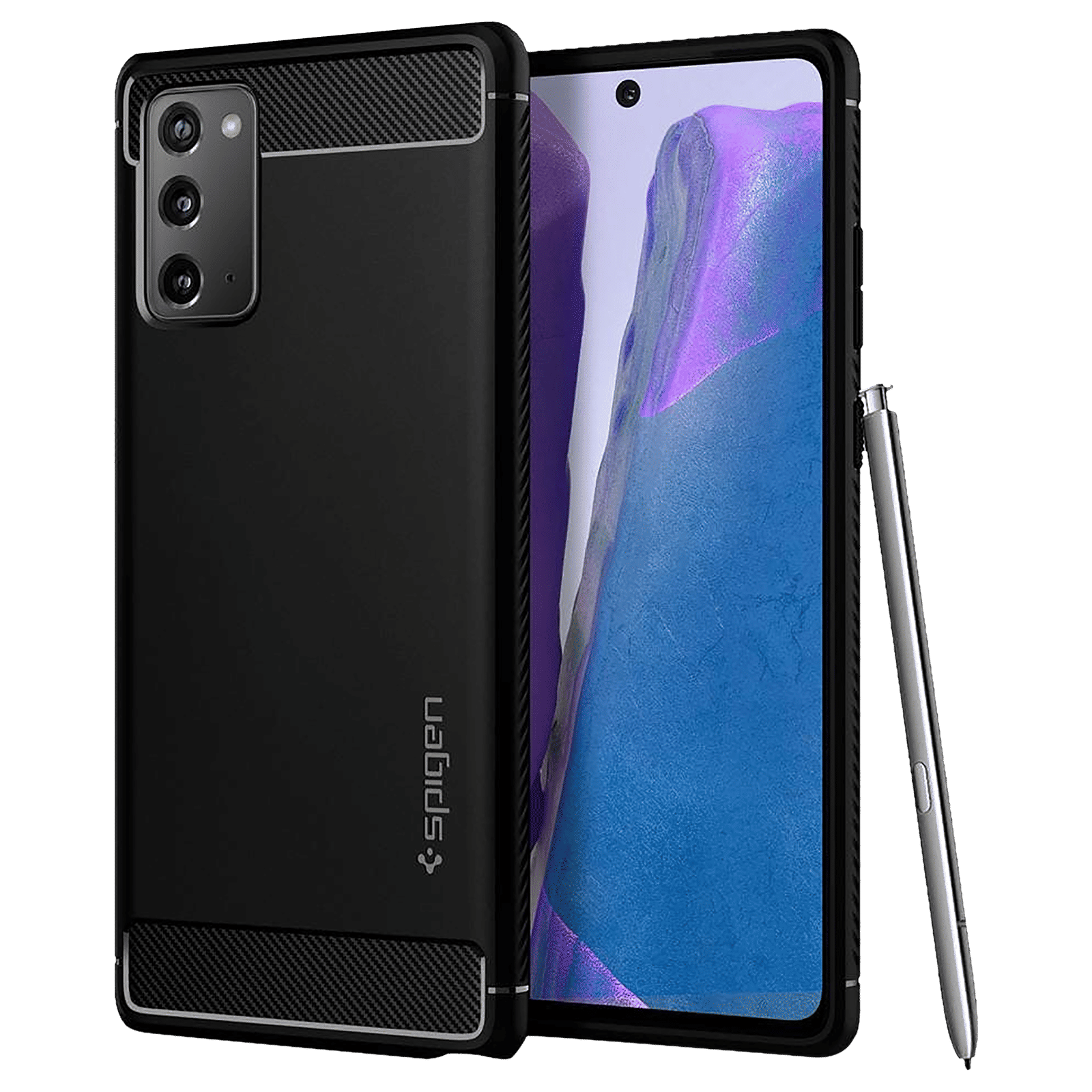 spigen Rugged Armor TPU & PC Back Case For Galaxy Note 20 5G (Air Cushion Technology, ACS01417, Matte Black)