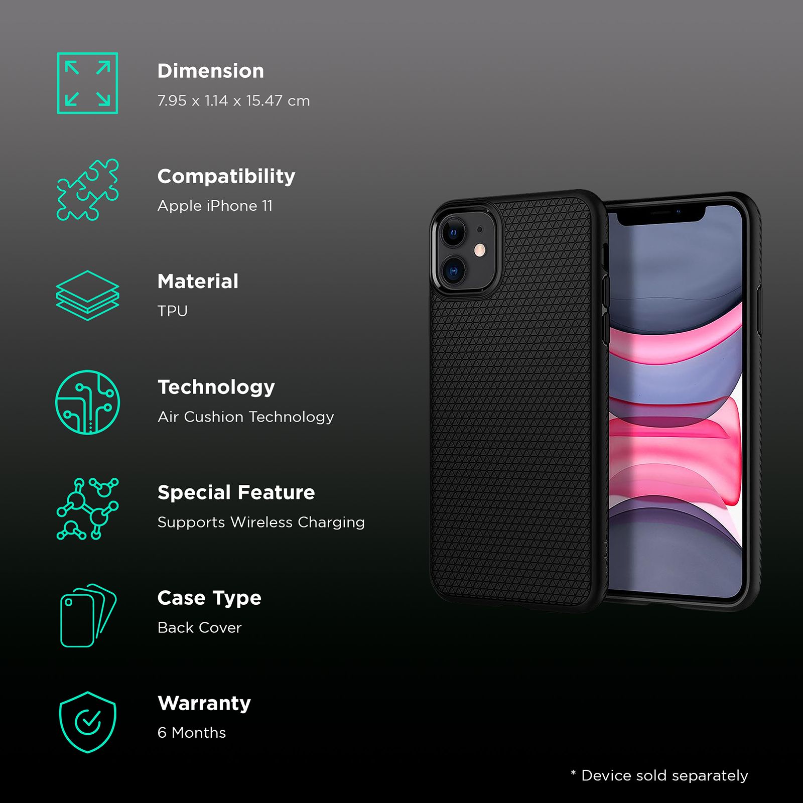 Buy spigen Liquid Air TPU Back Cover for Apple iPhone 11 (Wireless