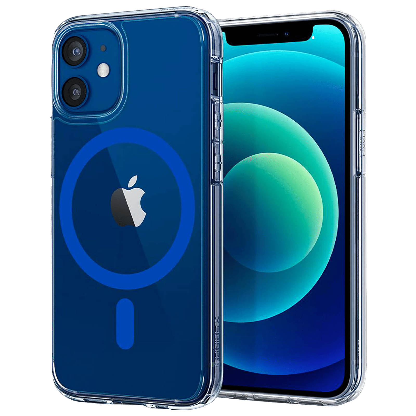 spigen Ultra Hybrid Mag TPU Polycarbonate Back Cover for Apple iPhone 12  Mini (Air Cushion Technology, Blue)