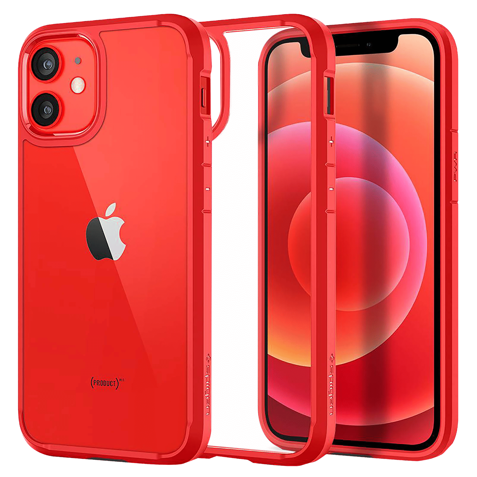spigen Ultra Hybrid TPU Polycarbonate Back Cover for Apple iPhone 12 Mini  (Raised Bezels, Red)