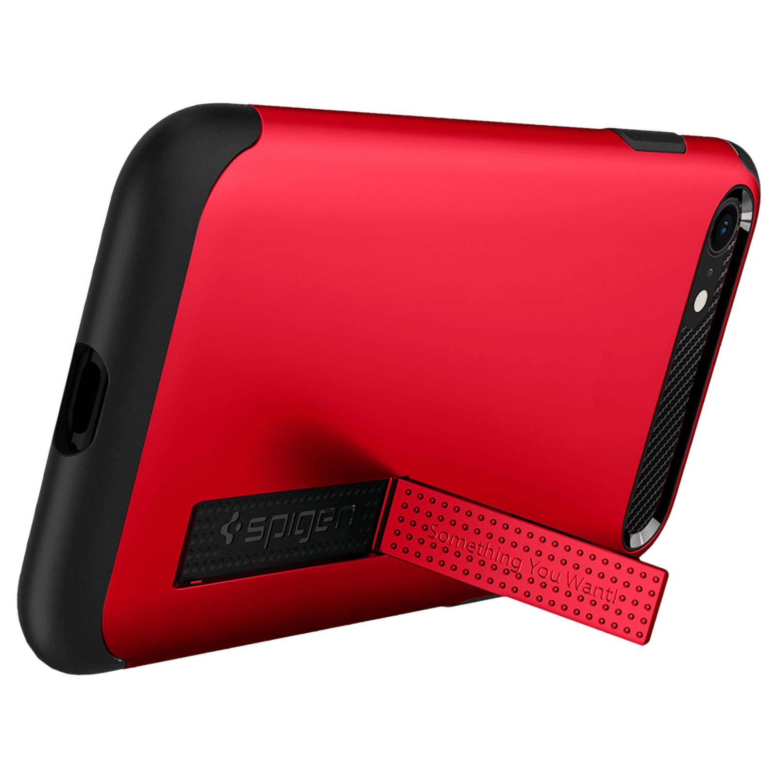 spigen Slim Armor TPU PC Back Case For iPhone SE (2020)/iPhone 7/iPhone  (Air Cushion Technology, ACS01240, Red)