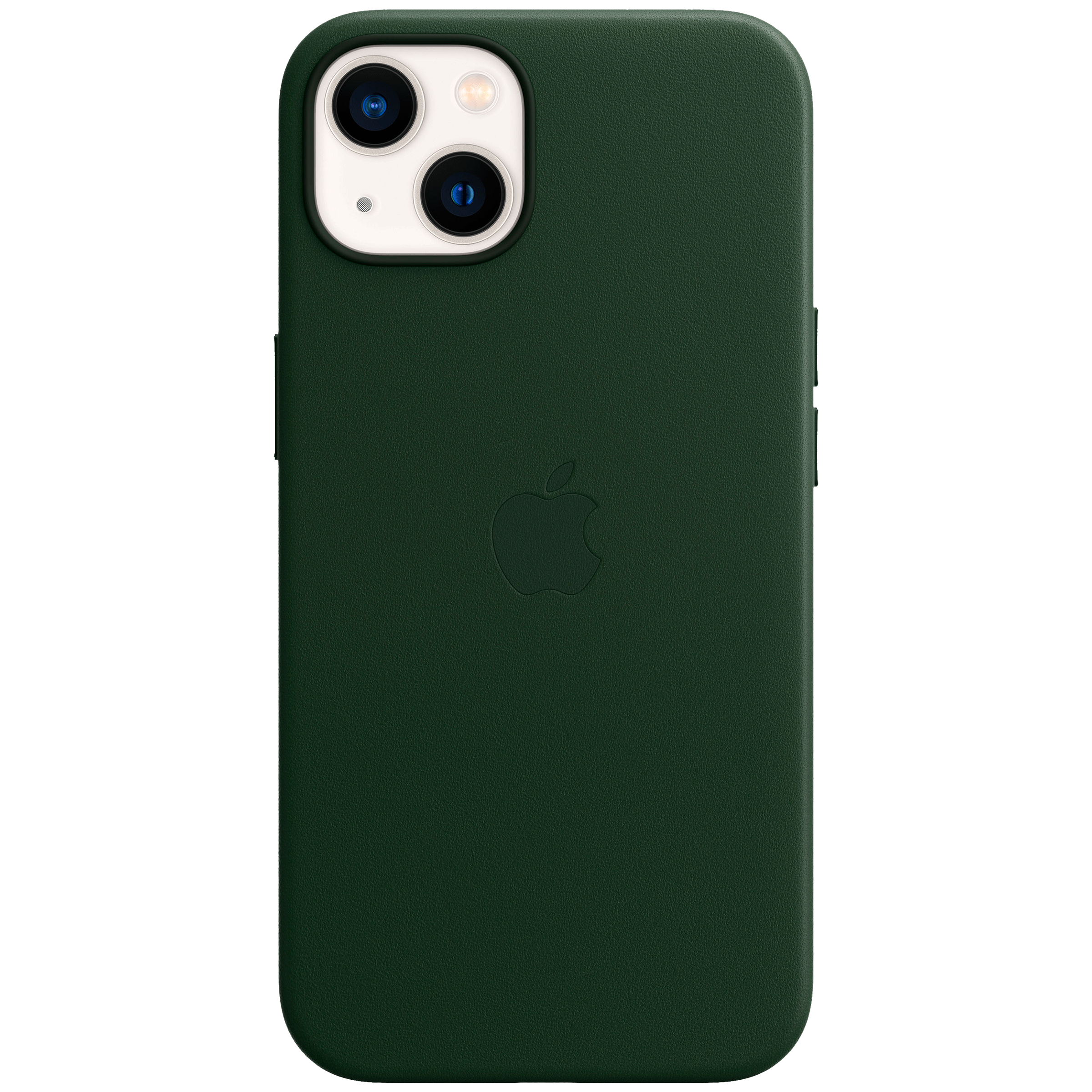 Apple Soft Leather Back Cover for Apple iPhone 13 (Supports Wireless Charging, Sequoia Green)