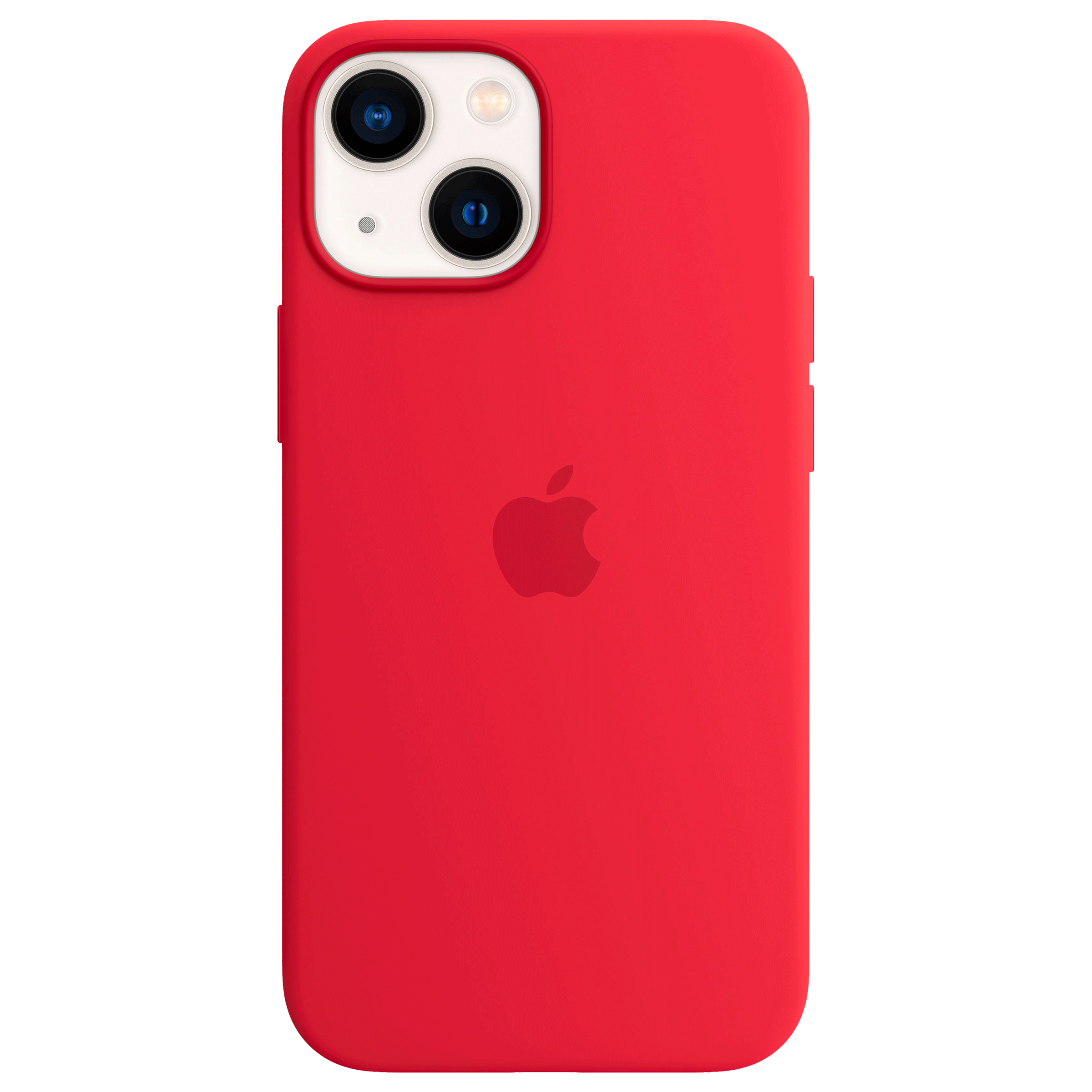 Apple Soft Silicone Back Cover for Apple iPhone 13 (Supports Wireless Charging, (Product) Red)