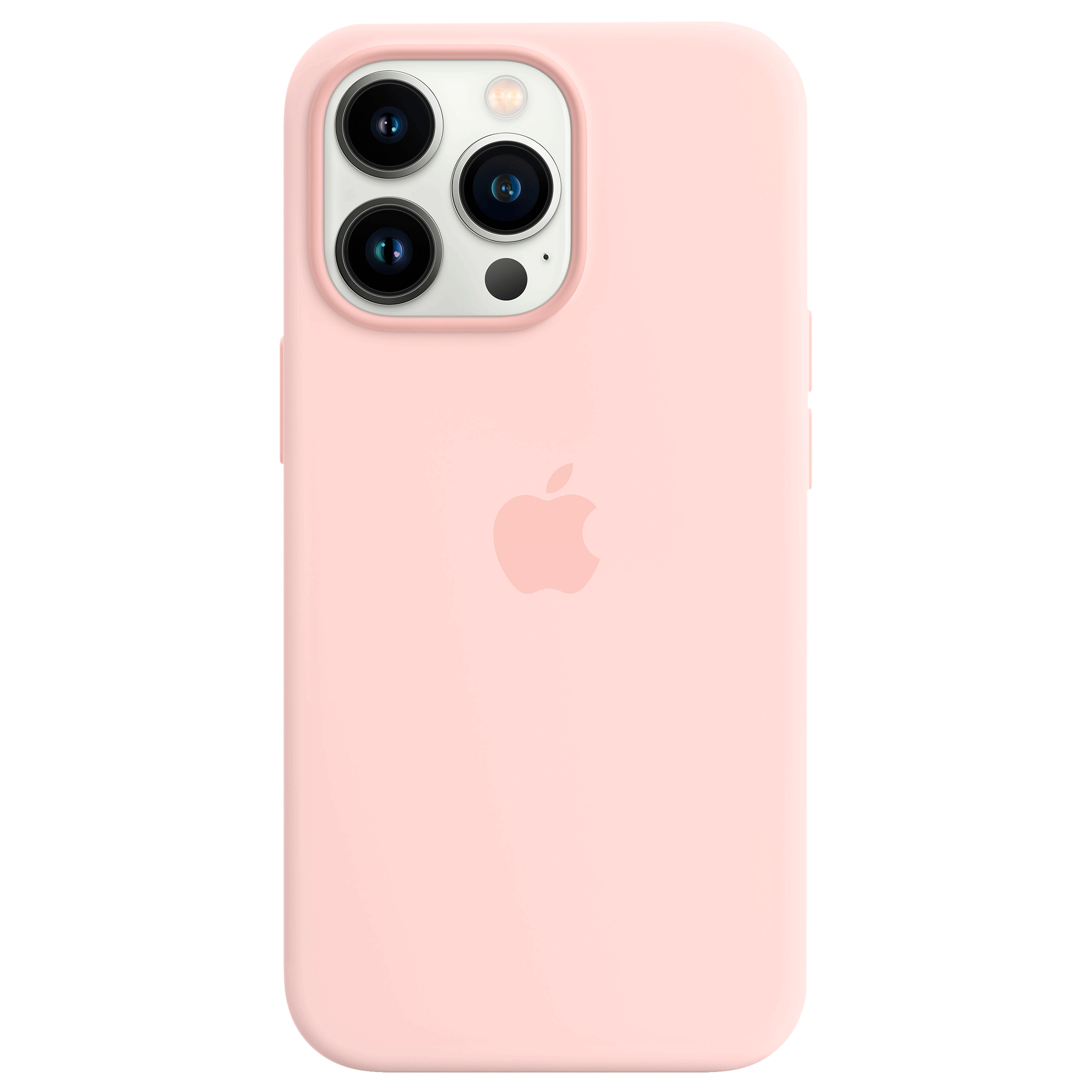Apple Soft Silicone Back Cover for Apple iPhone 13 Pro Max (Supports Wireless Charging, Chalk Pink)