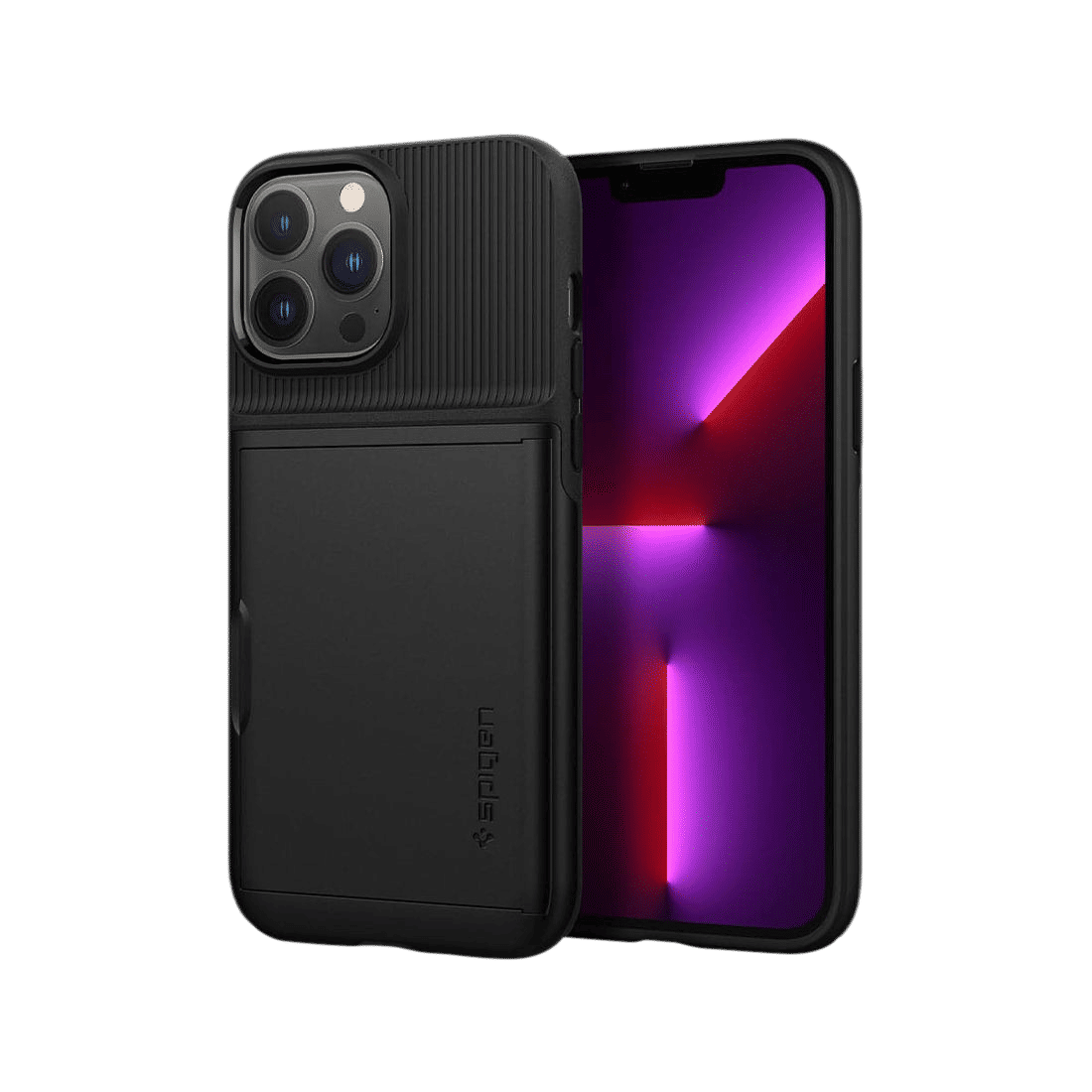 spigen Slim Armor CS TPU Polycarbonate Back Case for iPhone 13 Pro Max  (ACS03218, Black)