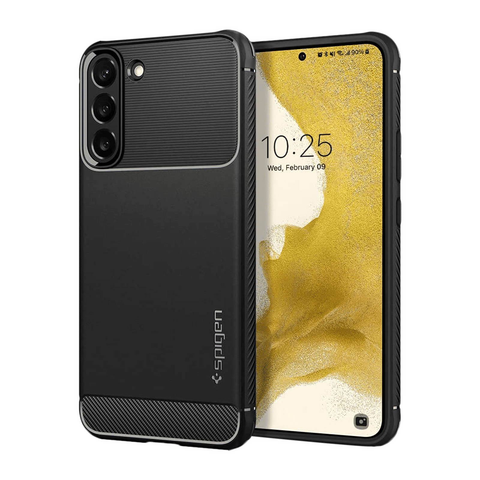 Spigen Rugged Armor TPU Back Cover for SAMSUNG Galaxy S22+ 5G (Supports Wireless Charging, Matte Black)
