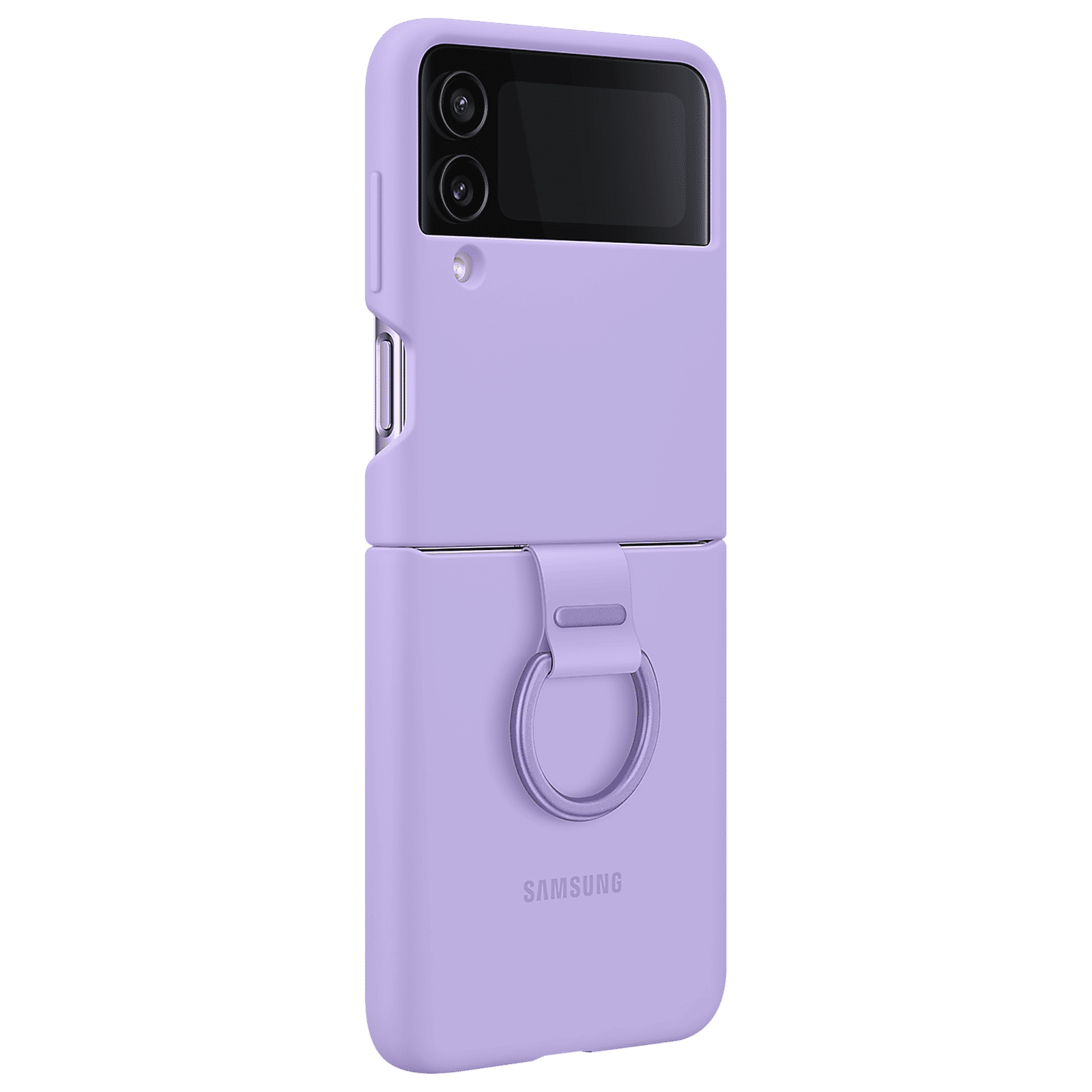 SAMSUNG Soft Silicone Back Cover for SAMSUNG Galaxy Z Flip4 (With Backside Ring, Bora Purple)-picture-26