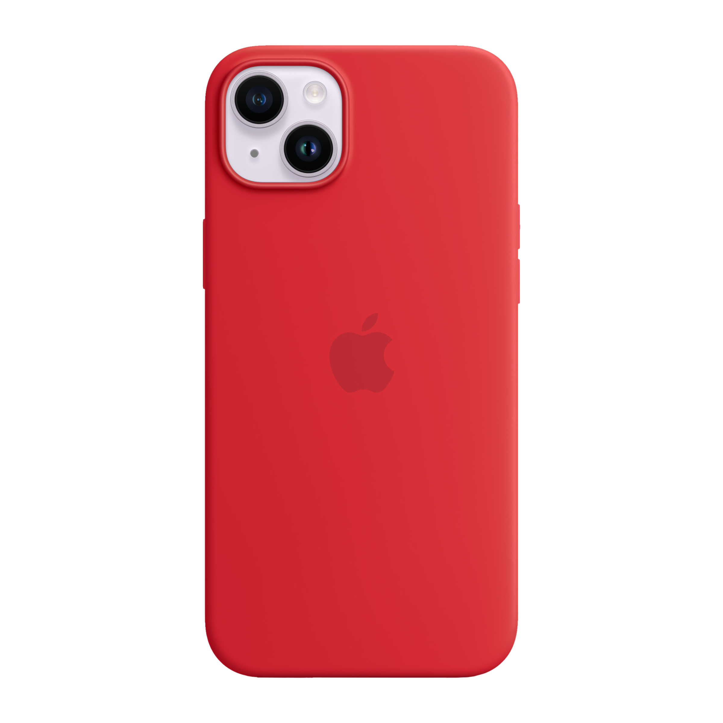 Apple Soft Silicone Back Cover for Apple iPhone 14 Plus (MagSafe Charging Support, (Product) Red)