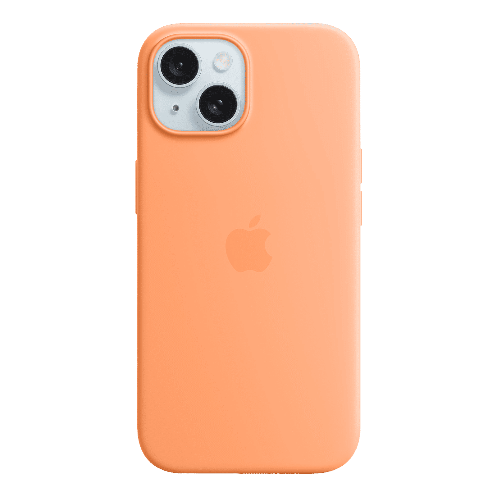 Apple Soft Silicone Back Cover for Apple iPhone 15 (MagSafe Charging Support, Orange Sorbet)