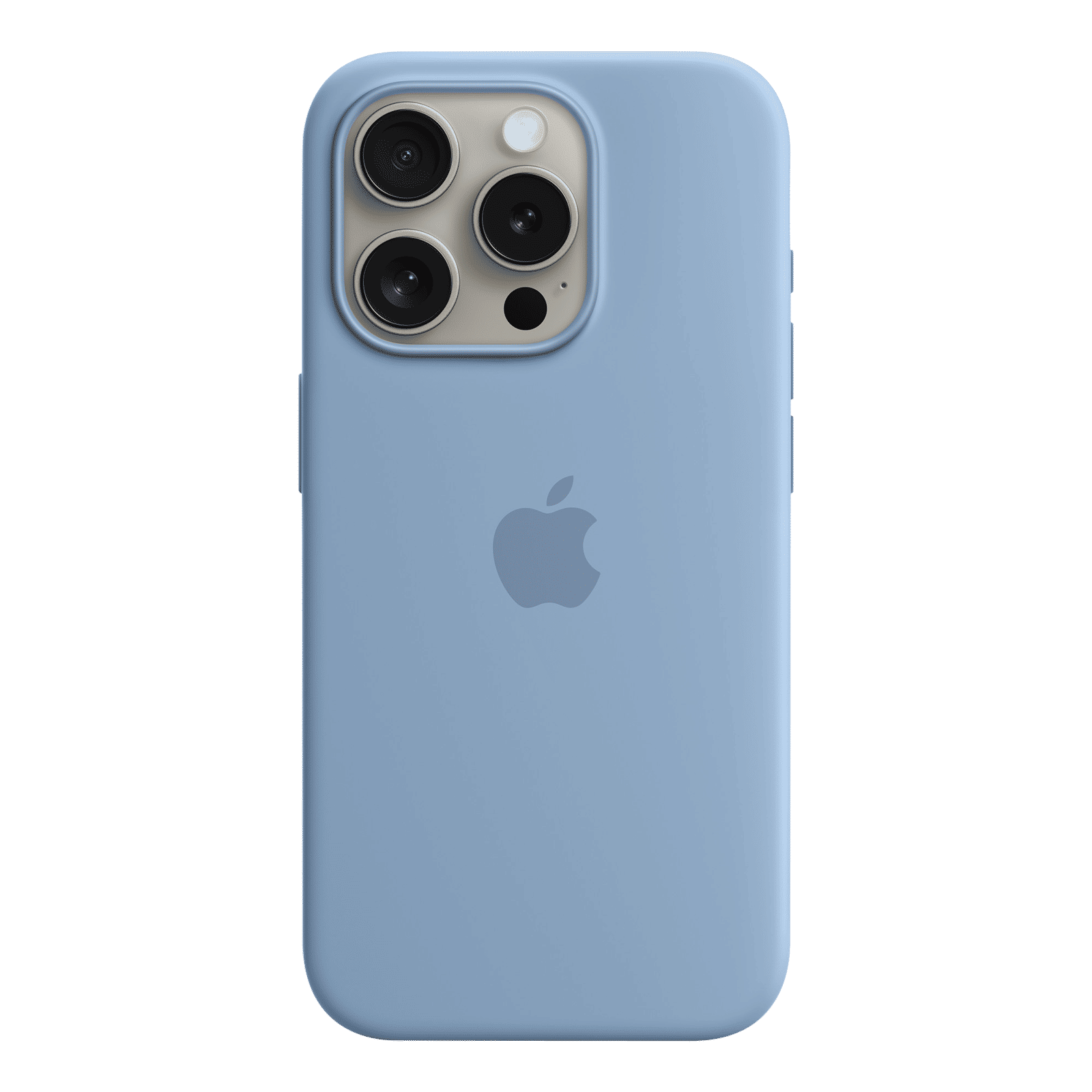 Apple Soft Silicone Back Cover for Apple iPhone 15 Pro (MagSafe Charging  Support, Winter Blue)
